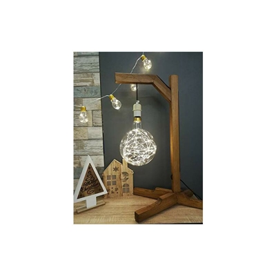 16024-LED 200 mm Globe G200 filamento lampadina con filo di rame, E27 (ES Edison a vite), LED luce bianca calda statica, 1,5 W - Girard Sudron