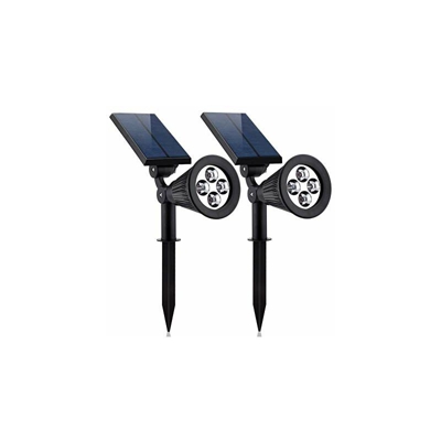 2 Pezzi Luce Solare Led Esterno, 4 LED Luci Solari EsternoLampade Solari Giardino di Illuminazione Luci di Sicurezza Impermeabili Faretto per Parete