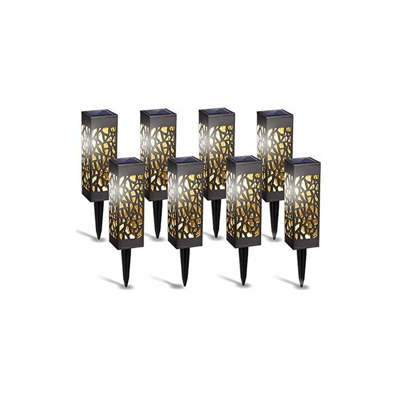 Confezione da 8 luci solari da giardino, luci solari per esterni, impermeabili, luci solari per paesaggio, colore bianco caldo, per giardino, prato,