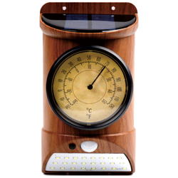 Solare lampada da parete esterna, umano sensore a infrarossi di controllo della luce + | bianco, grano di legno marrone termometro modelli - bianco, características