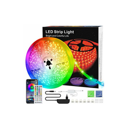 Weisiji - Striscia LED, 6 m, sincronizzazione musicale, cambio colore, striscia LED RGB, telecomando a 40 tasti, microfono integrato, luce LED con características