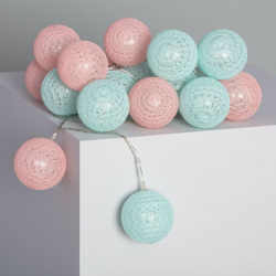 Ghirlanda LED 20 Sfere Bicolore con Spina Azzurro - Rosa en oferta