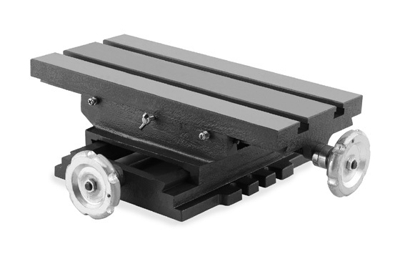 8' Tavolo a croce per Fresatrice (Tavolo da lavoro 416 x 197 mm, Altezza di lavoro 120 mm, 2 Scanalature a T)
