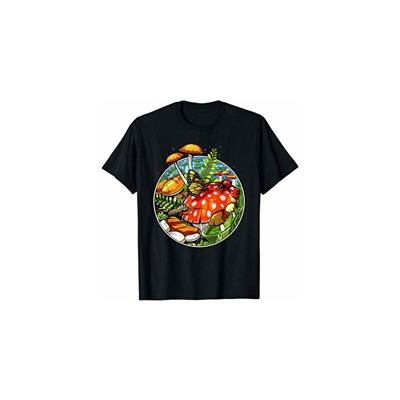 Foresta Funghi Natura Piante Botanica Foraggiamento Hippie Maglietta