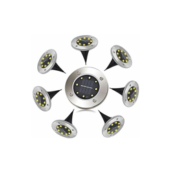 Pulchram, luci solari per giardino e esterni (8 pezzi in una confezione), impermeabili, con luce bianca calda, ecologiche, da giardino con 8 LED per características