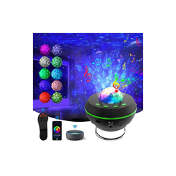2020 - Lampada a LED a forma di stella, luci notturne a onde oceaniche, lampada proiettore nebulosa, lettore musicale che cambia colore, con características