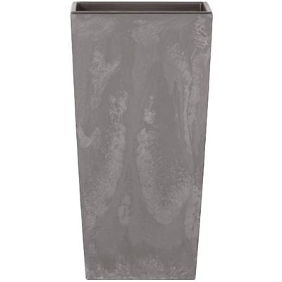 ALTA MACETA 19 L URBI SQUARE IN PLASTICA EFFETTO in colore grigio SERBATOIO - Prosperplast