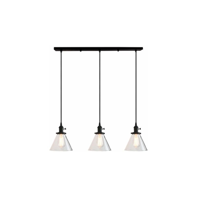 3 Imbuto Retro Design trasparente vetro interno â?? Lampada a sospensione Vintage industriale loft lampada a sospensione Lampade a sospensione