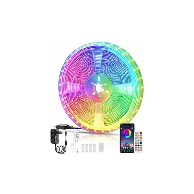 Striscia LED,10M 5050 RGB Led Striscia Musicale WiFi,Striscia luminosa colorata controllata da APP con funzione di telecomando,Per tv, Stanza da