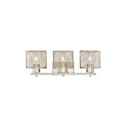 63276 â?? Apparecchiatura da parete da interno Morrison a tre luci, finitura in nichel spazzolato con paralumi in maglia - Westinghouse Lighting en oferta