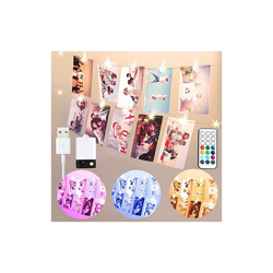 Starryever - Catena di luci a LED per camera, luce bianca calda e colorata, con clip per foto, alimentazione USB/a batteria, illuminazione precio