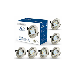 Set di 6 faretti da incasso a LED GU10 da 5 W, orientabili, luce bianca calda, 230 V en oferta