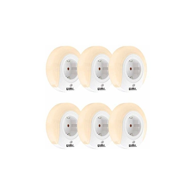 . by Amazon Lampada Notturna da Presa â?? 12 lm, Rotonda â?? con Sensore Alba e Tramonto, con Presa Sicura per i Bambini, Presa Tedesca Schuko â??