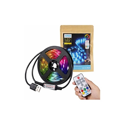 LED TV Retroilluminazione, 2.5M USB RGB LED Striscia con 75 LED, 20 Colori, LuminositÃ 8 Gradi, 22 modalitÃ di Illuminazione, LED Bias Illuminazione