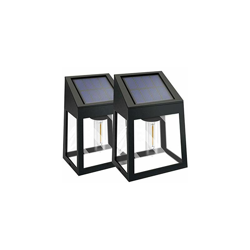 Lampada solare da parete con lampadina Edison per recinzioni all'aperto, senza fili, impermeabile IP44, per veranda e patio, 2 luci da parete a luce en oferta