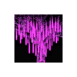 Meteorschauer - Catena luminosa con 8 tubi, IP65, impermeabile, per feste, giardino, matrimoni, Natale, decorazioni per interni (viola, 30) - Roytong precio