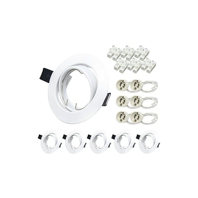 Faretto da incasso a 6 LED, GU10, orientabile, bianco rotondo, 230 V, con attacchi per LED/alogeni