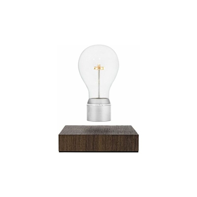 FLYTE Manhattan â?? Lampada di Design con lampadina a LED Fluttuante, Design Unico e Originale, con Base in Noce, Base Lampadina in Cromo [Classe