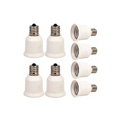 8 adattatori da E17 a E27, per lampadine a incandescenza, LED, alogene, a risparmio energetico - Zdcdj