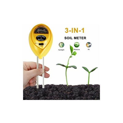 Tester per pavimenti, 3 in 1, misuratore di pH da pavimento, misuratore di umiditÃ , misuratore di umiditÃ /luce solare/pH per terriccio per piante,