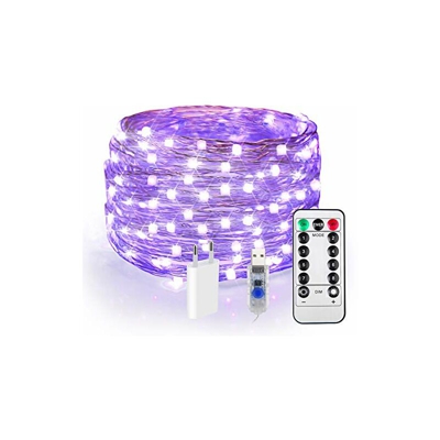 Starryever - Nipach GmbH - Catena di 120 luci a LED UV a intensitÃ variabile, 12 m, con luce UV LED, IP65, impermeabile, 8 modalitÃ di illuminazione