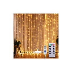 Tenda luminosa con 300 LED, 3M3M IP65, impermeabile, 8 modalitÃ , luce bianca calda, per Natale, feste, camera da letto, interni ed esterni, luce non en oferta