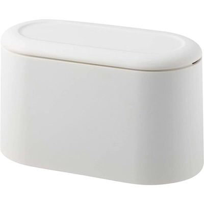 Mini pattumiera da banco per stampa, coperchio per cartucce, cestino per i rifiuti, porta trucco, vanità, bagno, cucina, ufficio - Bianco - Litzee