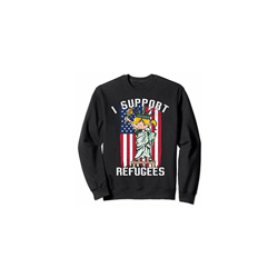 Statue of Liberty I Support Refugees American Flag Felpa características