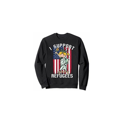 Statue of Liberty I Support Refugees American Flag Felpa