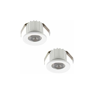 PACK 2 MINI SPOT LED 3W, Led dimmerabile 300lumen, faretto led luce fredda 6000K, ang. 30°, �35x25mm, alimentato diretto 230V, 1 scatola da 2 spot,