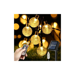 Catena di luci a energia solare per esterni e interni, 10 m, 60 LED, con telecomando, IP65, USB, luce bianca calda - Naspaluro características