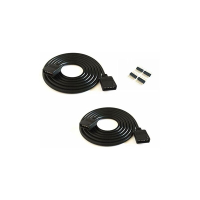 Huablue - Set di strisce LED RGB, 2 pezzi/5 m, a 4 pin, cavo di prolunga, connettore, attacco, distributore, per RGB a 4 poli, 5050 3528 2835