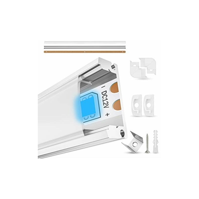 EDELHANDÂ© Profilo LED in alluminio 10 x 1 m â?? Profilo a U LED come set completo con copertura in vetro smerigliato LED per una luce perfetta â??