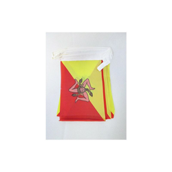 AZ FLAG Ghirlanda 6 Metri 20 Bandiere Sicilia 21x15cm - Bandiera SICILIANA - Italia 15 x 21 cm - Festone BANDIERINE precio