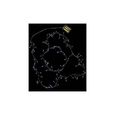 RIF. 28373 Striscia Rame con 100 luci LED Bianche statiche e Lampeggianti (Senza batterie) 2 m. 1 Pezzo, Taglia Unica. - Eurocinsa