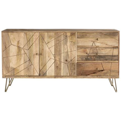 Credenza Incisa In Mango E Metallo Dorato Linium precio