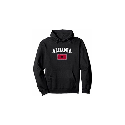 Bandiera Albania Vintage origine albanese Felpa con Cappuccio