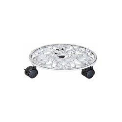 Carrello per Piante Antik Ã? 29 x 6,5 cm I Carrello per Fiori per Interni ed Esterni I Portavaso in ghisa, Bianco I con Ruote, 2 con Freno I Portata en oferta