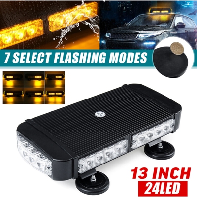 Insma - Barra luminosa stroboscopica di avvertimento per auto a 24 LED