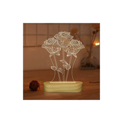 Rose Lamp,Warm White LED Flower 3D Illusion Night Light,Romantic Gifts for Girlfriend,Cool Home Decor características