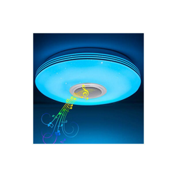 Plafoniera Bluetooth RGB, 24 W, lampada da soffitto a LED, dimmerabile, con telecomando e altoparlante, 3000 lm, IP54, impermeabile, per camera da en oferta