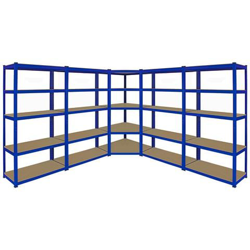 1 Scaffale Ad Angolo & 4 Scaffali In Acciaio Senza Bulloni T-Rax Blu 90cm X 45cm X 183cm en oferta