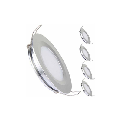 Set di 4 faretti da incasso a LED, 12 V, 3 W, 6400 K, per camper, barca, roulotte, auto, completamente in alluminio, 240 lumen, bianco freddo