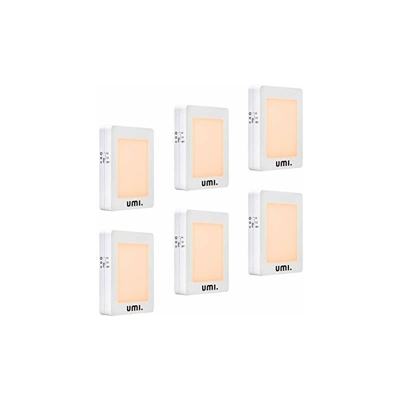 . by Amazon Lampada Notturna da Presa â?? 3 lm, Quadrata â?? con Sensore Automatico Alba e Tramonto, L nositÃ Regolabile â?? Confezione da 6 - UMI