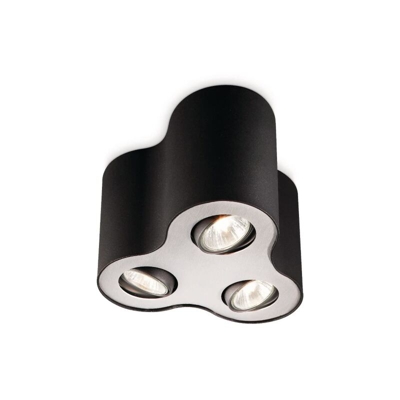 Pillar Pillar - Spot 3 cilindri in metallo nero max 50 W
