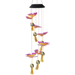 palle di particelle solari guidati dipinto campana farfalla carillon Lampada | Viola farfalla sezione campana gialla - Viola farfalla sezione campana características