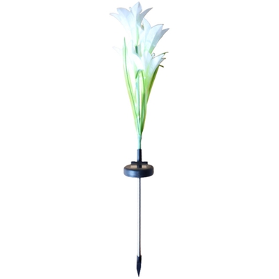 4 lampada a LED giglio solare, RGB petali di luce viola, simulate le luci del giardino all'aperto, prato