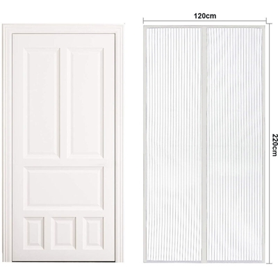AB625288 Tenda Zanzariera Magnetica Bianca Per Porta Finestra Con Adesivo In Velcro Misura 120X220cm - Ledlux