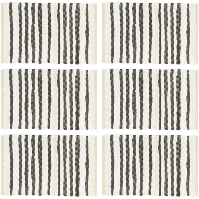 Tovagliette 6 pz Antracite e Bianco 30x45 cm in Cotone - Grigio - Vidaxl