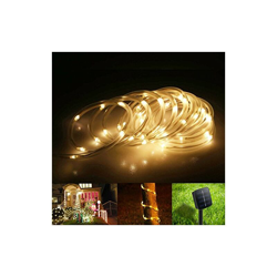 100 fari solari portatili e impermeabili a LED con sensore (1,2 V) per matrimonio, festa, Natale (Ip65) 12m Bianco caldo - Samoleus precio